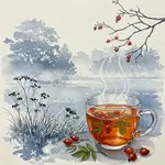 Wild Rose Hip Tea and a Frosty Morning