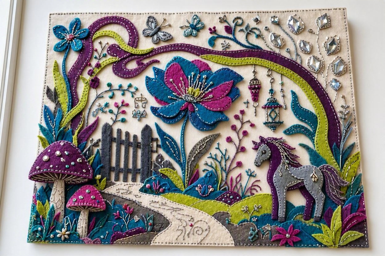 BoomFuzzy-scottish-phooka-faerie-enchanted-pony-form-Wendy-C-Allen-felt-embroidery-art