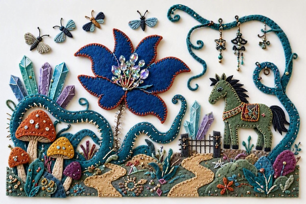 BoomFuzzy-scottish-phooka-faerie-enchanted-pony-form-Wendy-C-Allen-felt-embroidery-art2