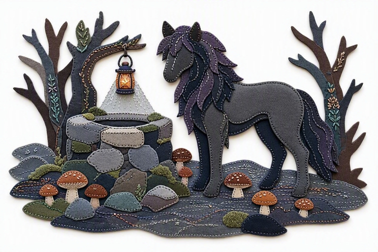 BoomFuzzy-scottish-phooka-faerie-kelpie-form-Wendy-C-Allen-felt-embroidery-art10