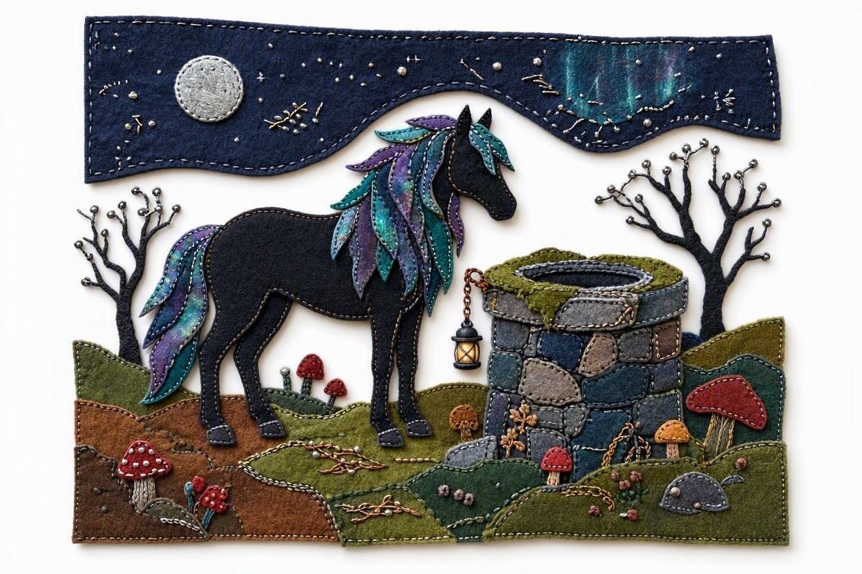 BoomFuzzy-scottish-phooka-faerie-kelpie-form-Wendy-C-Allen-felt-embroidery-art11