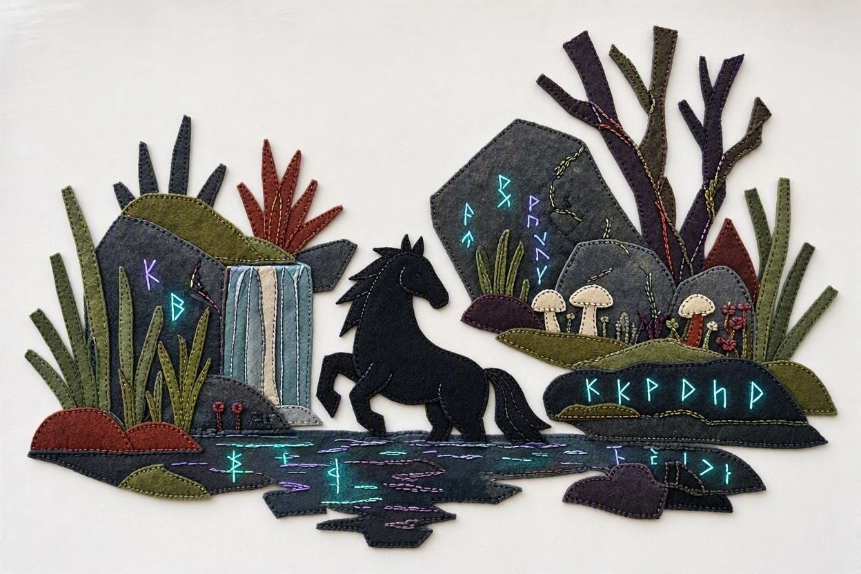 BoomFuzzy-scottish-phooka-faerie-kelpie-form-Wendy-C-Allen-felt-embroidery-art16