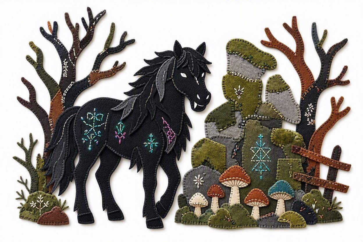BoomFuzzy-scottish-phooka-faerie-kelpie-form-Wendy-C-Allen-felt-embroidery-art20