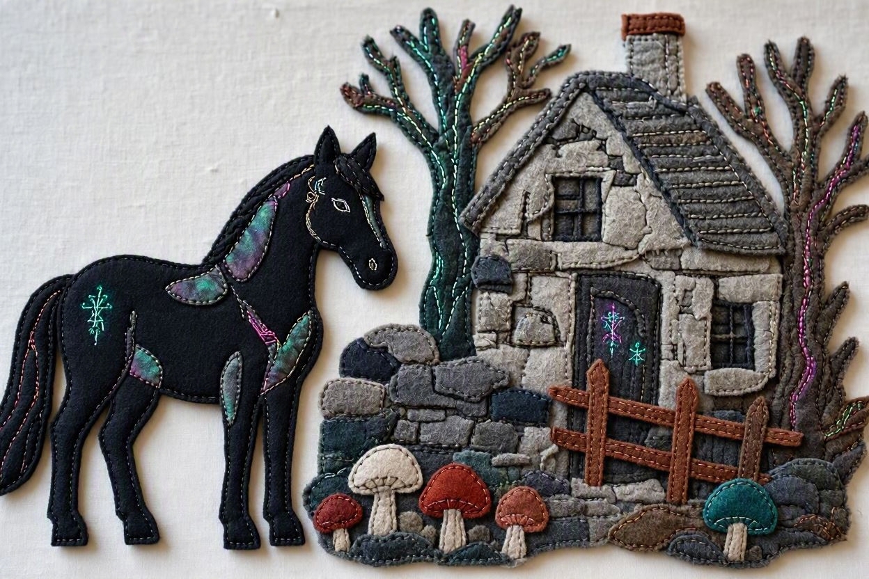 BoomFuzzy-scottish-phooka-faerie-kelpie-form-Wendy-C-Allen-felt-embroidery-art28