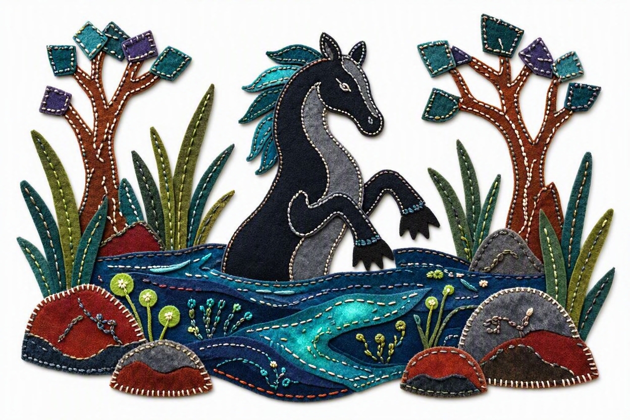 BoomFuzzy-scottish-phooka-faerie-kelpie-form-Wendy-C-Allen-felt-embroidery-art29