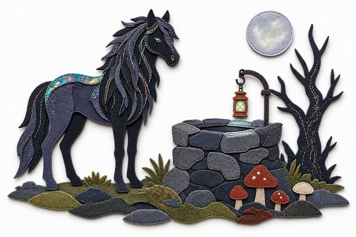 BoomFuzzy-scottish-phooka-faerie-kelpie-form-Wendy-C-Allen-felt-embroidery-art3