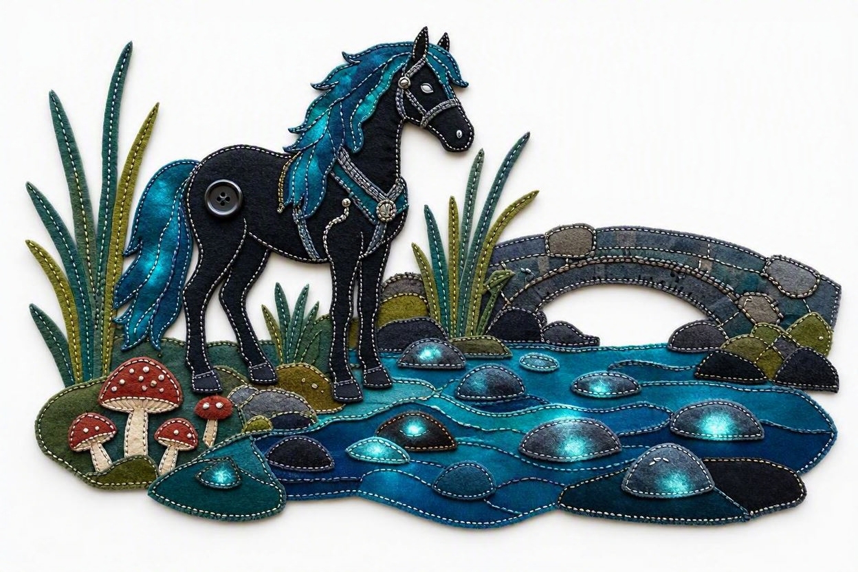 BoomFuzzy-scottish-phooka-faerie-kelpie-form-Wendy-C-Allen-felt-embroidery-art35