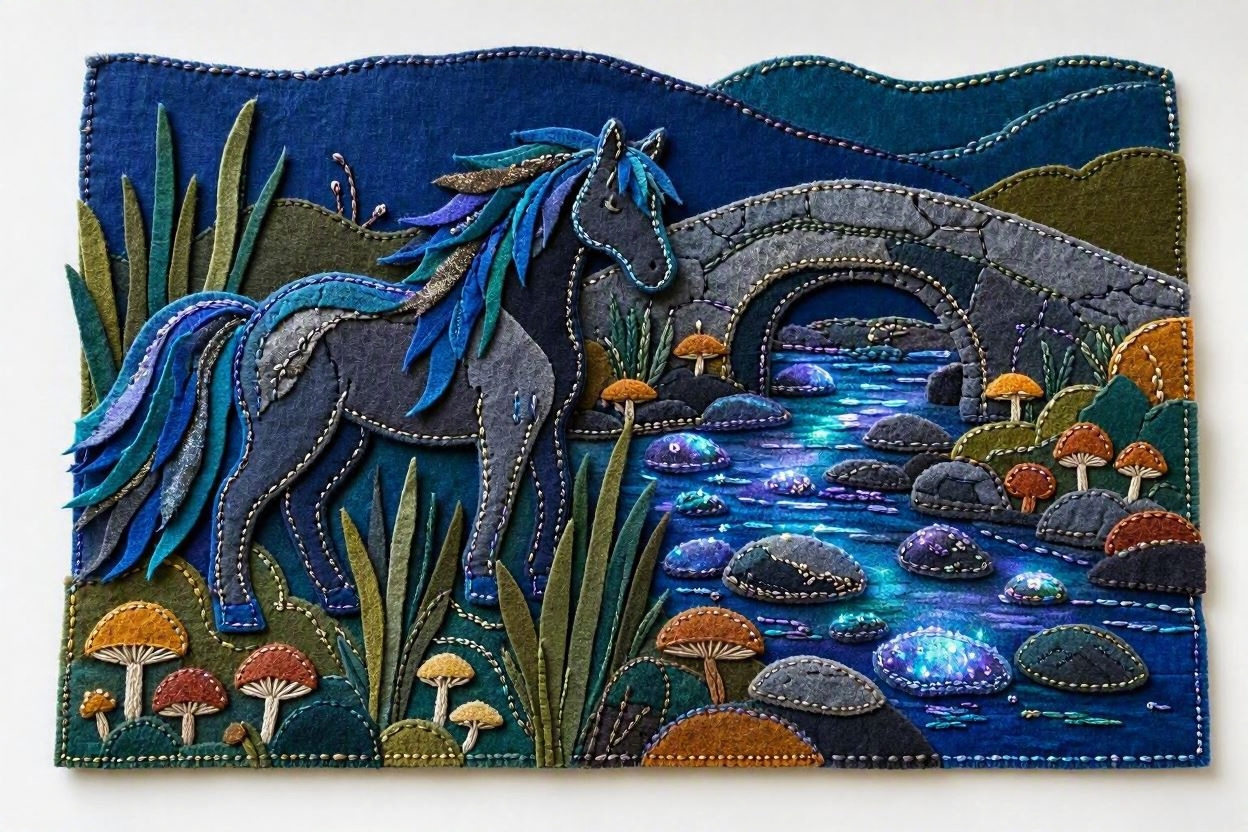 BoomFuzzy-scottish-phooka-faerie-kelpie-form-Wendy-C-Allen-felt-embroidery-art40