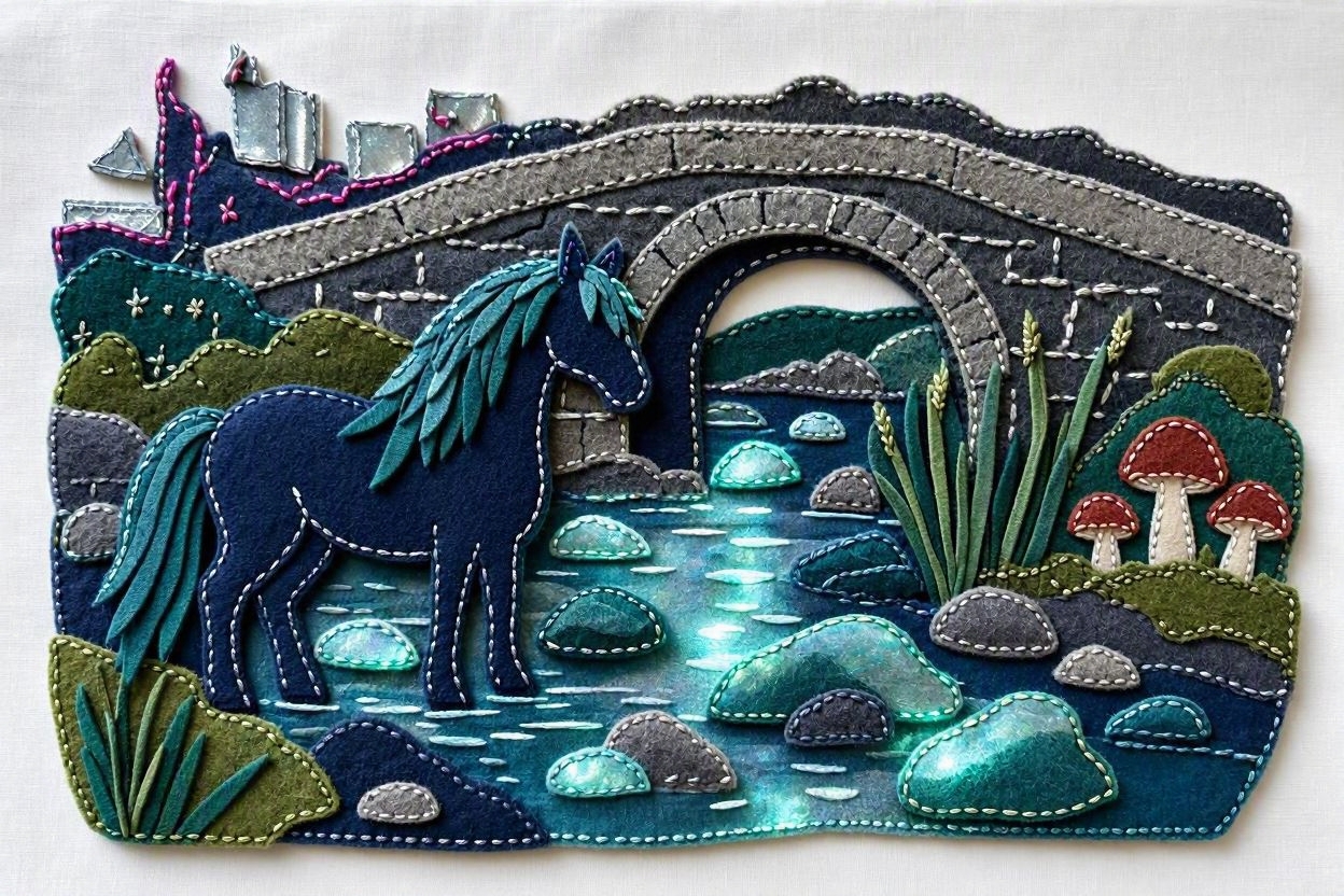 BoomFuzzy-scottish-phooka-faerie-kelpie-form-Wendy-C-Allen-felt-embroidery-art43