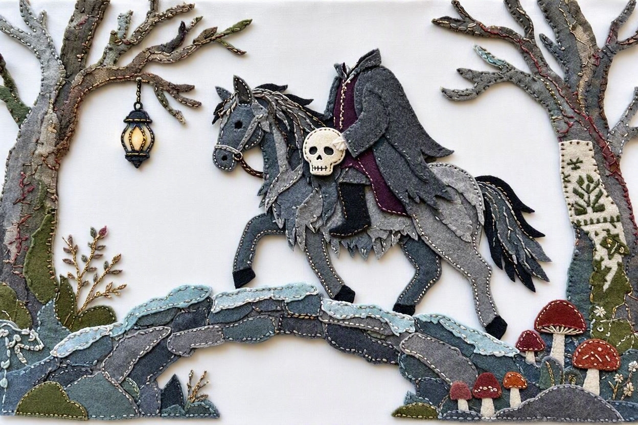 BoomFuzzy-scottish-phooka-faerie-nuckalavee-form-Wendy-C-Allen-felt-embroidery-art4